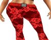 Flower trousers red