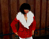red n white denim coat