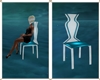 Glas Chair wit Teal