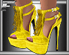 !F! Velvet yellow heels