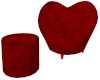 Red Heart Chair & Puff
