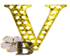 B♛|Gold Sign Letter V