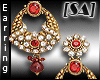 [SA] Gold Red Earrings