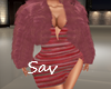 Dress/Fur-Raspberry