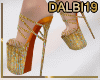 Orange gold heels