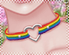 w. Rainbow Heart Choker