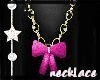 Pink Bow Dimond Necklace