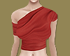 Red Ruched Leather Top