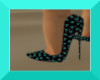 elegant teal dot heels