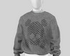 Skull Fur Sweater Grey