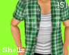 !S! Green Plaided Shirt