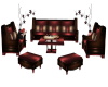 Burgandy Living Room Set