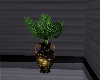 blk/gold vase w/fern