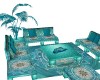 blue teal couch