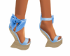 Abe Blue Bow Wedge Shoes