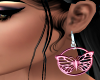 PINK butterfly earrings