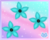 Floating Teal Flowers