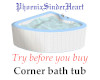 Corner bath tub w/poses
