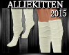 (AK)White leather boots