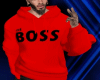 Hoodie Men the b*ss red