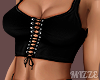 M Lace Up crop black