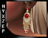 Chained Earrings Red