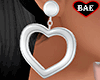 B| Heart Earrings White