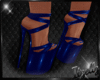 blue shinny heels