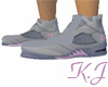 gray/pink retro kicks