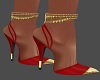 PUMPS RED GOLD CHAIN