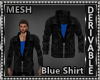 Blck Leather Jacket Blue