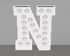 White Letter N Sign