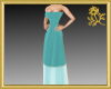 Aqua Strapless Gown