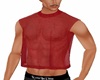 RED SHEER SLEEVELESS TEE