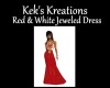Red&White Jeweled Dress