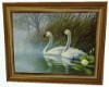 Art Swans Morning Fog