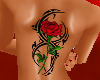 tribal rose back tattoo
