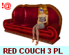 !@ Red couch 3 places
