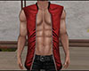 Red Leather Open Vest M