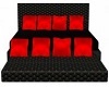 black poseless bed  red