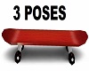 Skateboard Red 3 Poses