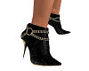 Black N Gold Ankle Boots