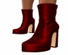 RED LEATHER ANKLE BOOTS