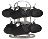 |L| Set of Cups Black