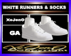 WHITE RUNNERS & SOCKS
