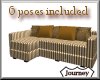 6 Pose Gold Striped Sofa
