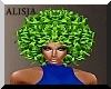Funny green afro