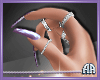 Silver Lilac Nails +Ring