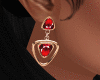 Gold Earring Red