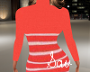 Sweater Dress-Red/White